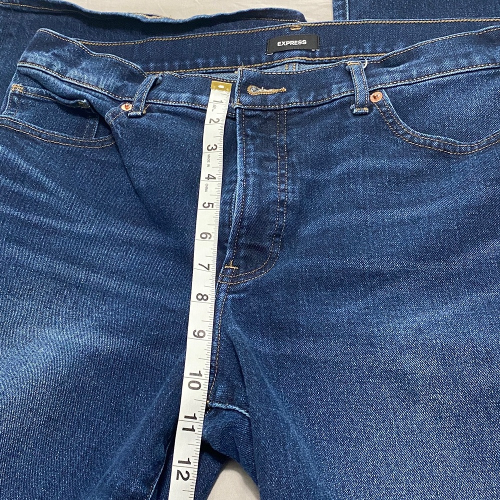 Express 70’s Flare Indigo Denim Jeans -12L - Picture 7 of 10